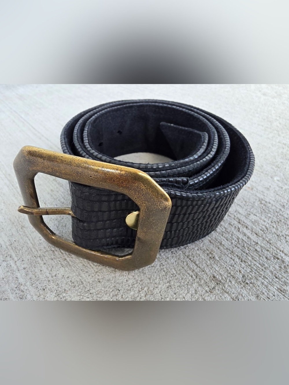 JJ Winters Kylie Belt Black Italian Leather Belt Buckle Made in USA Size M 40”